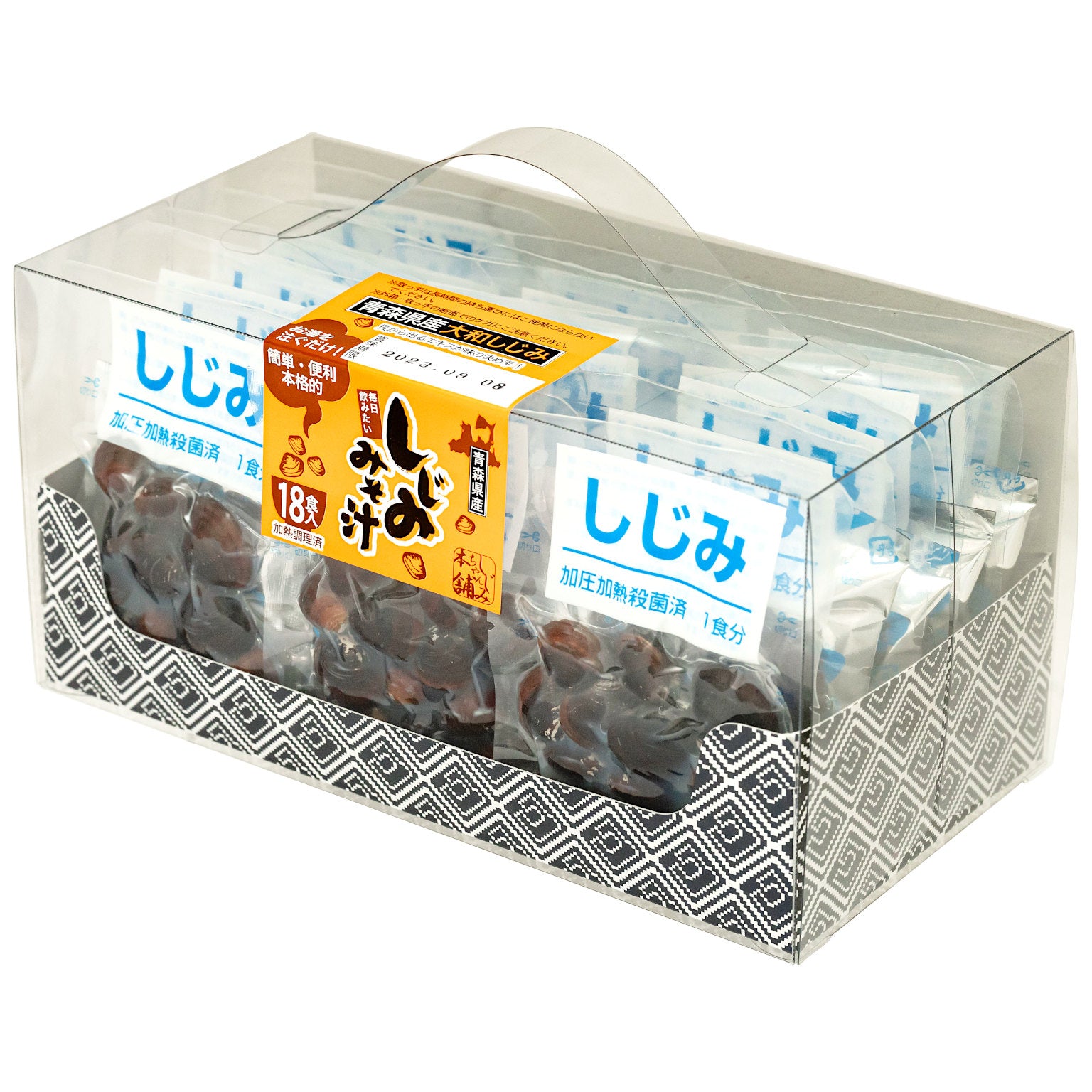 青森県産 大和しじみ汁(18食/透明箱入) – 肝助のしじみちゃん本舗