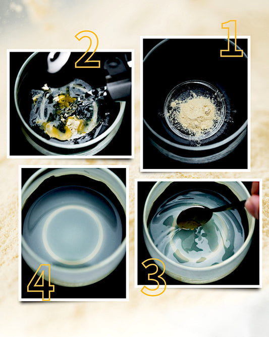 しじみエキスをお湯に溶かすと