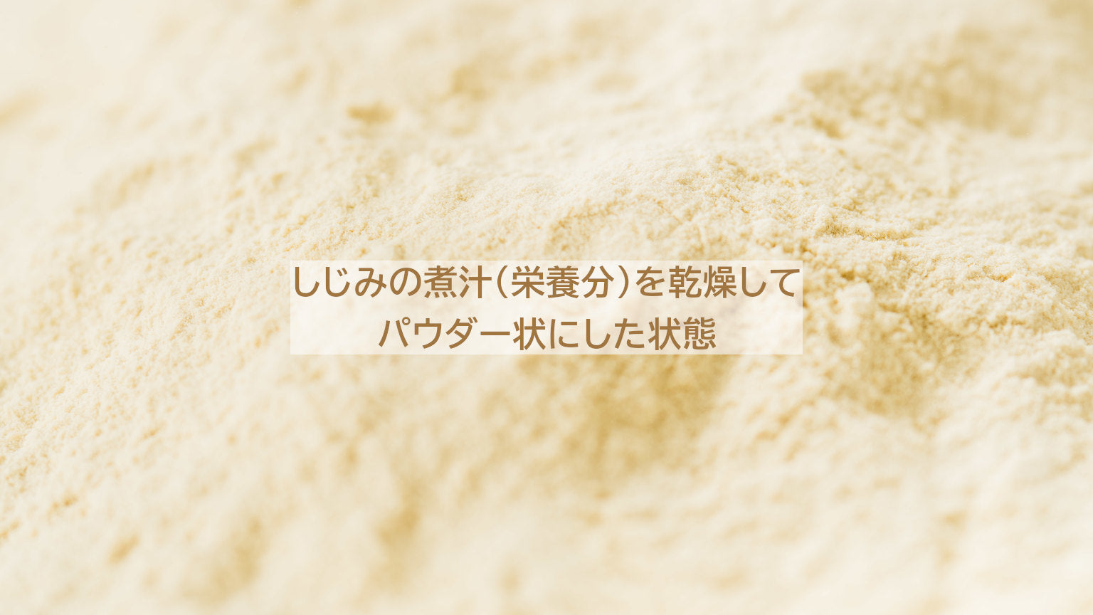 しじみの煮汁をパウダー状になるまで乾燥した状態の接写写真です。